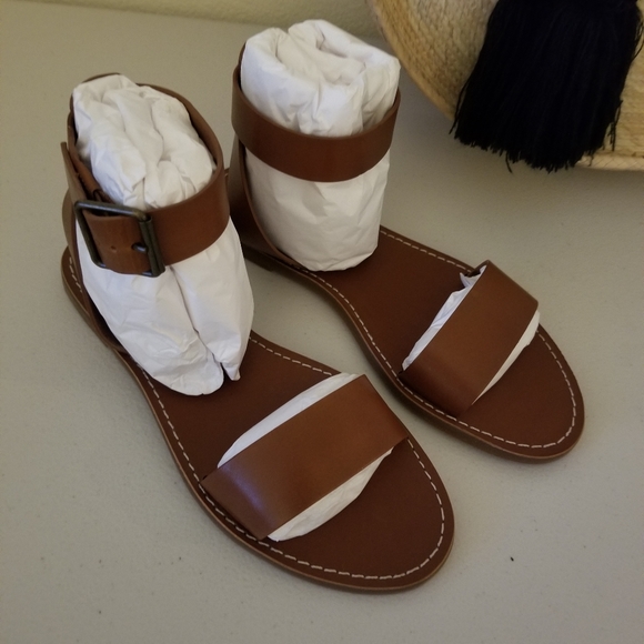 Madewell Leather Ankle Strap Sandals - Picture 2 of 5